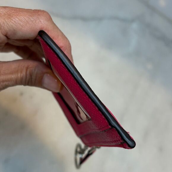 Coach Saffiano Leather Keychain Cardholder Wallet - Picture 9 of 14